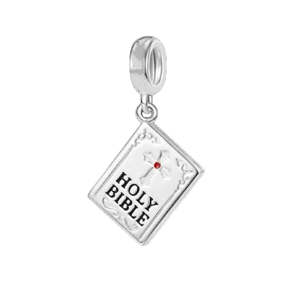 Holy Bible 925 Sterling Silver Christian Charm For Bracelet, Religious Bracelets, Christian Gift
