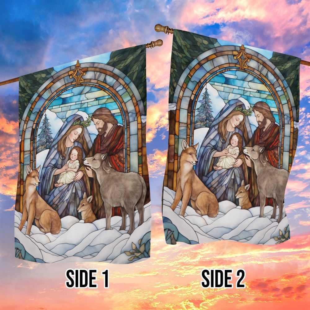 Holy Family A Sign Of Hope and Salvation Flag, Christian Christmas House Flag, Christmas Outdoor Decor Ideas
