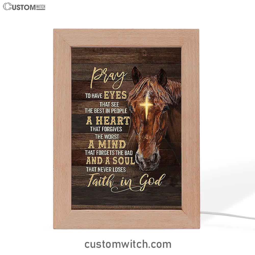 Horse Cross A Soul That Never Loses Faith In God Frame Lamp Art - Christian Frame Lamp - Gift For Horse Lover