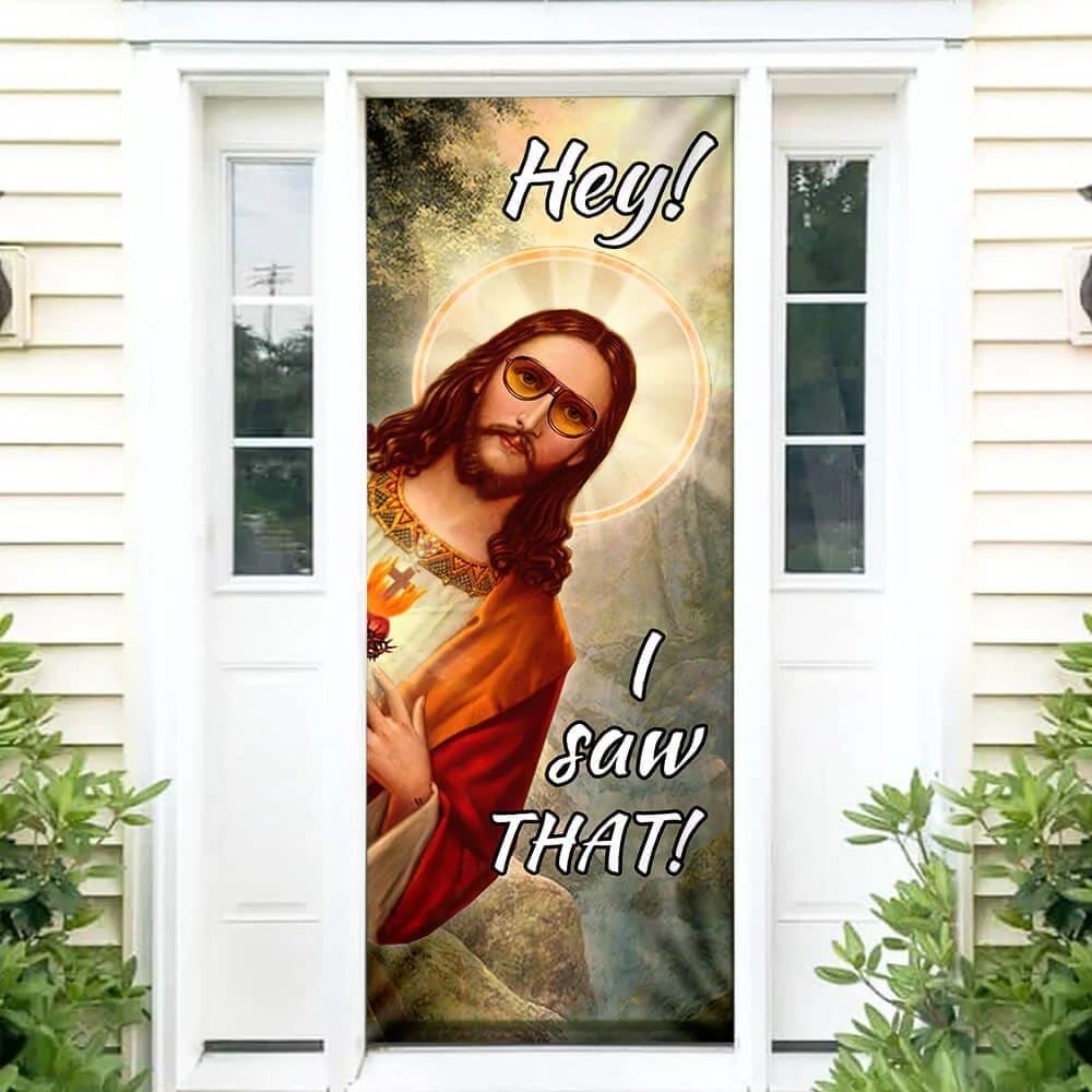 I Saw That Door Cover, Christian Door Decor, Door Christian Church, Christian Door Plaques