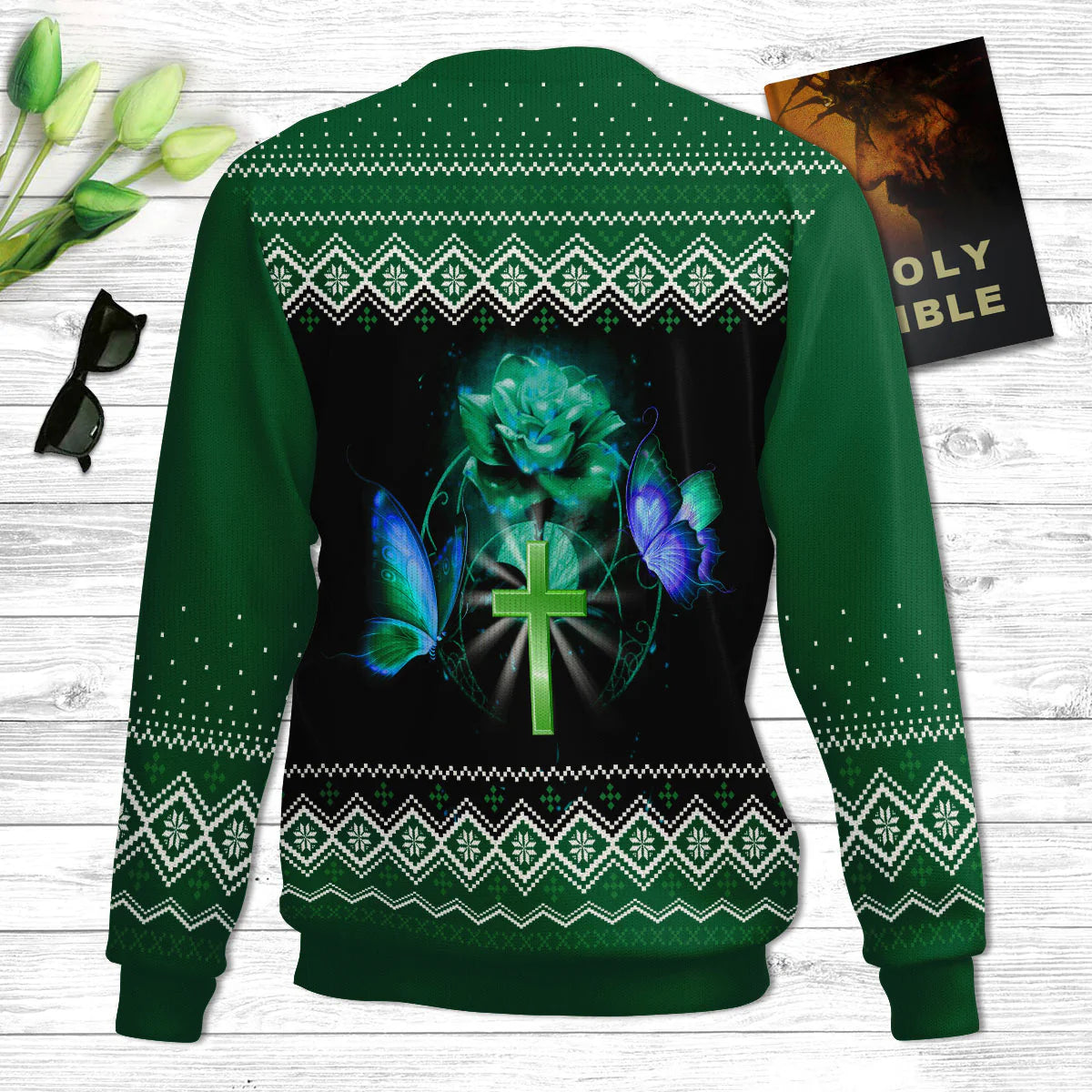 I Will Bless The Lord At All Times Psalm 341 Ugly Christmas Sweater - Christian Unisex Sweater - Religious Christmas Gift