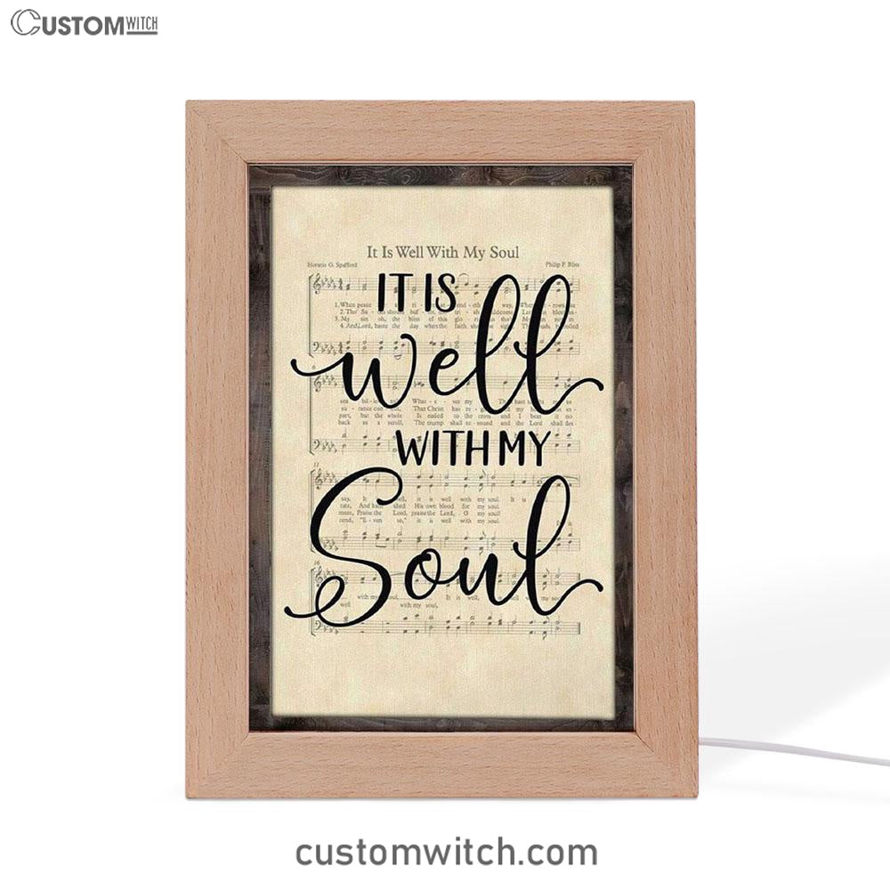 It Is Well With My Soul Hymn Sheet Music Christian Night Light - Bible Verse Decor - Scripture Art