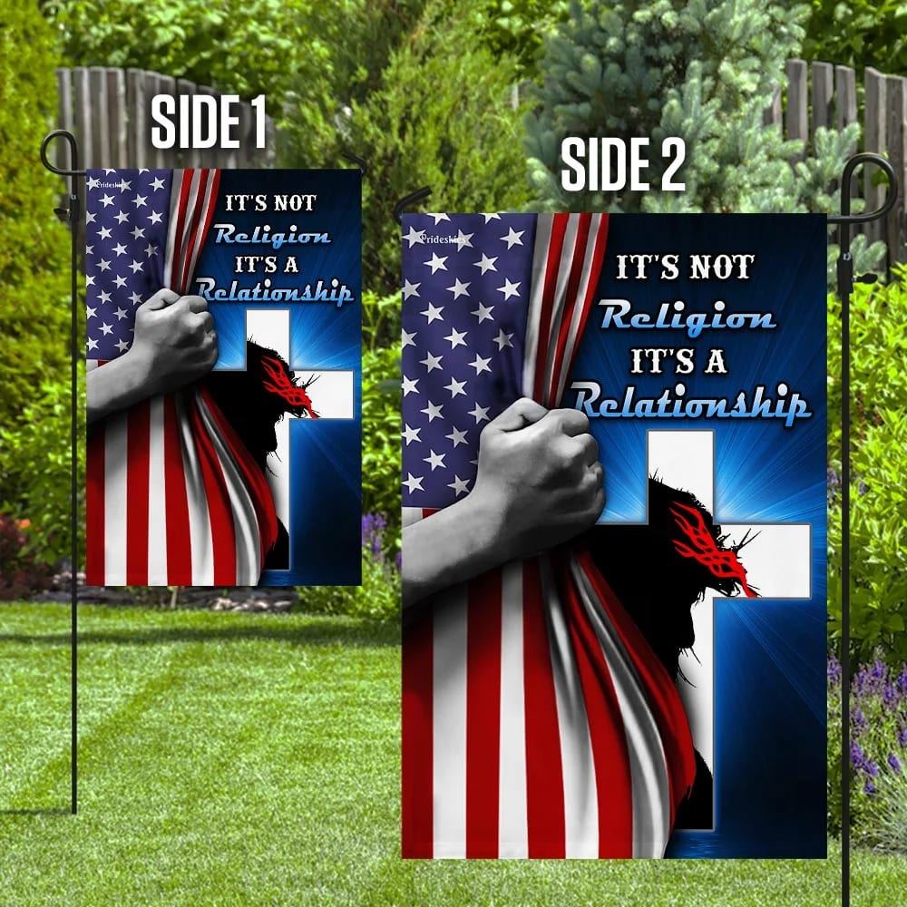 It's Not Religion It's A Relationship Jesus Flag, Outdoor Christian House Flag, Christian Flag, Scripture Flag, Garden Banner