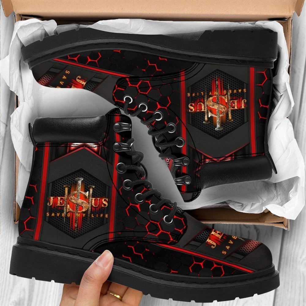 Jesus Art Saved My Life Boots, Christian Lifestyle Boots, Bible Verse Boots, Christian Apparel Boots