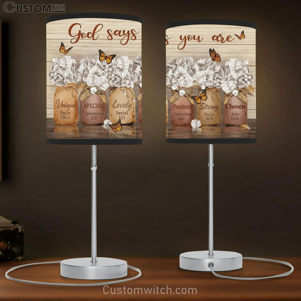 Jesus Beautiful Flower - God Says You Are Table Lamp – Customwitch