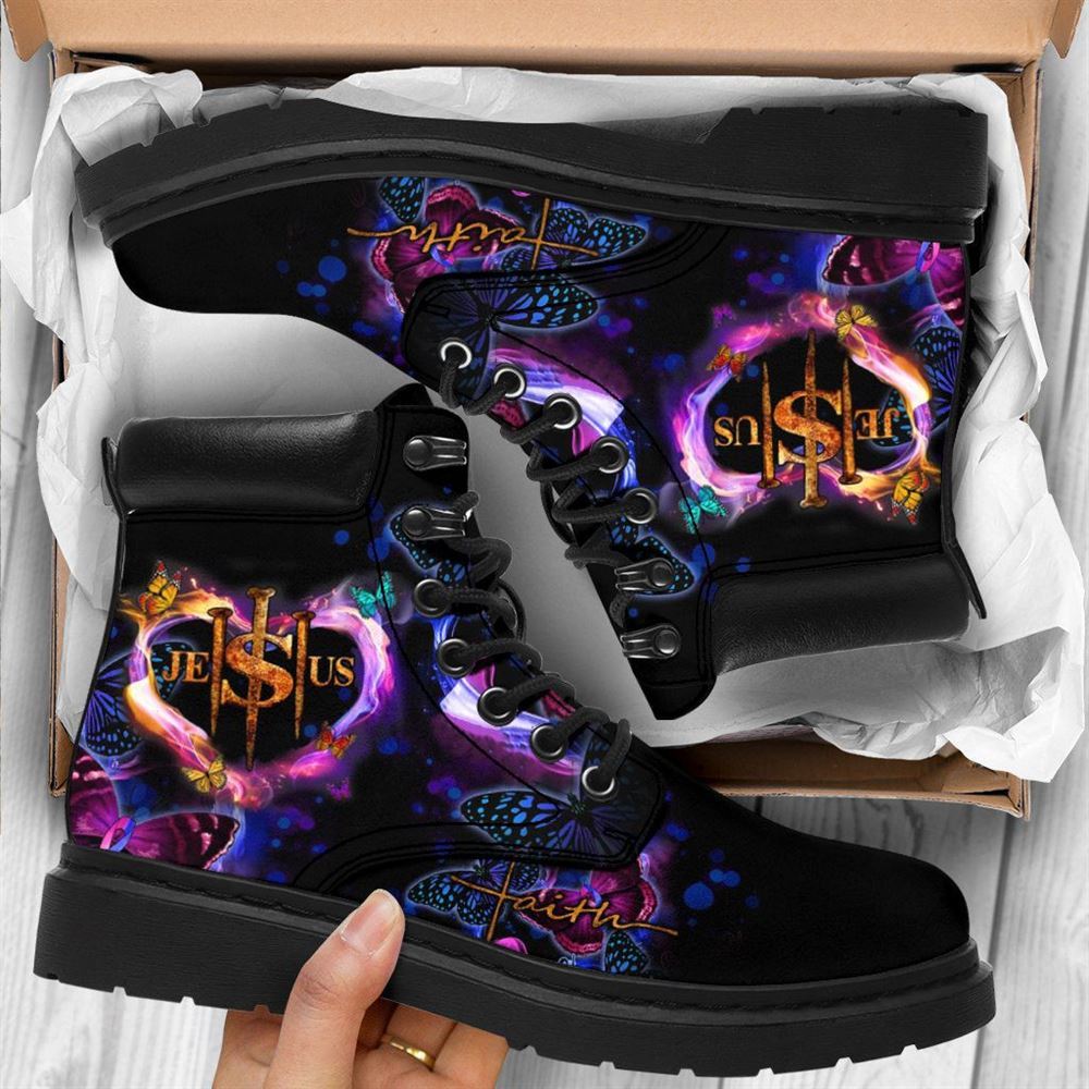 Jesus Butterfly Boots, Christian Lifestyle Boots, Bible Verse Boots, Christian Apparel Boots