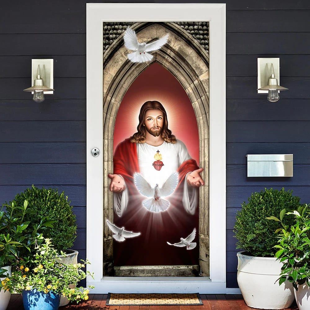 Jesus Christ Dove Holy Spirit Door Cover, Christian Door Decor, Door Christian Church, Christian Door Plaques