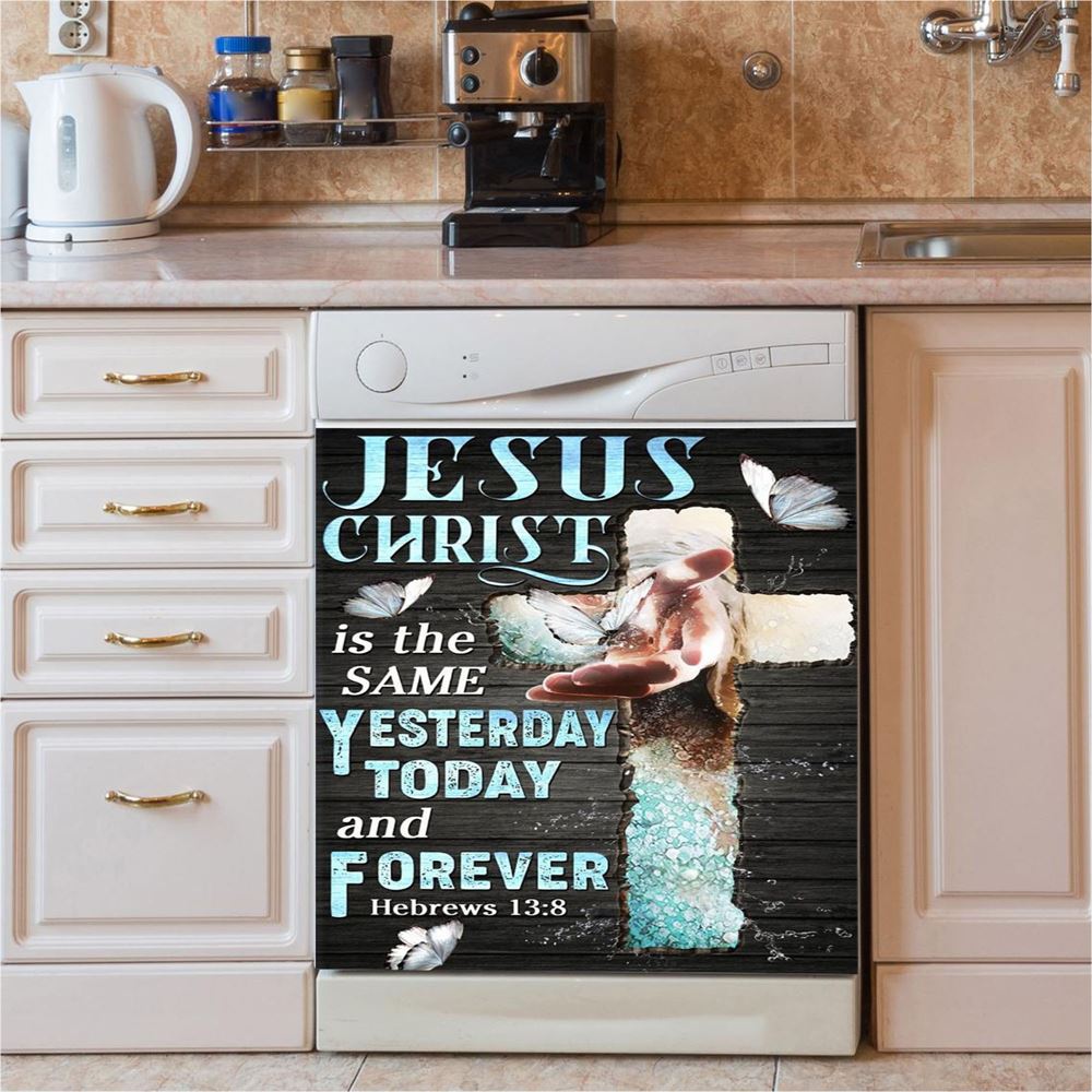 Jesus Christ Is Dancing Dishwasher Cover, Jesus Dishwasher Stickers, Christian Kitchen Decor