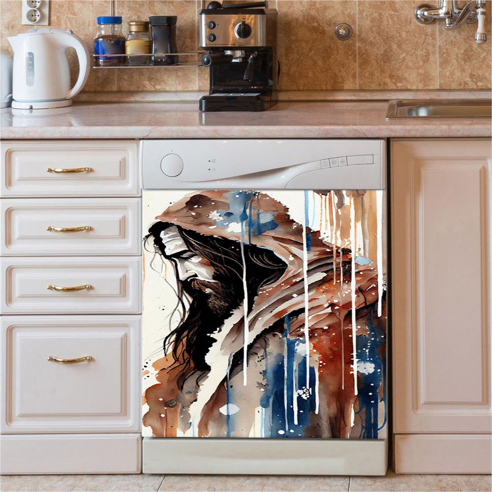 Jesus Christ Northern Cardinal Dishwasher Cover, Jesus Is The Key To Heaven Dishwasher Stickers, Jesus Christ Kitchen Decor