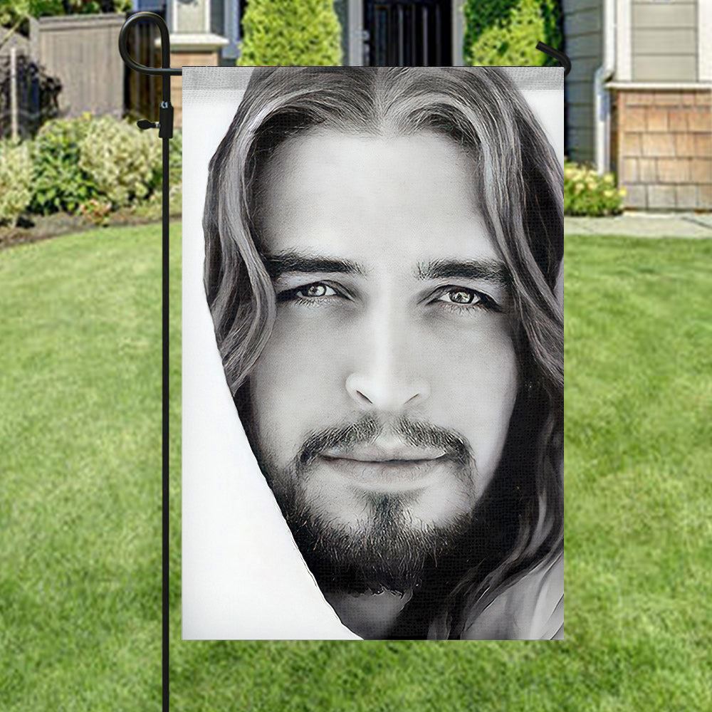 Jesus Christ Portrait Flag, Jesus Garden Flag For Outside, Welcome Flag, Christian Flag, Scripture Flag, Garden Banner
