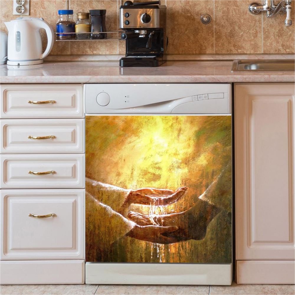 Jesus Christ Washing The Foot Of Disciples Dishwasher Cover, Jesus Christ Dishwasher Stickers, Christian Kitchen Decor