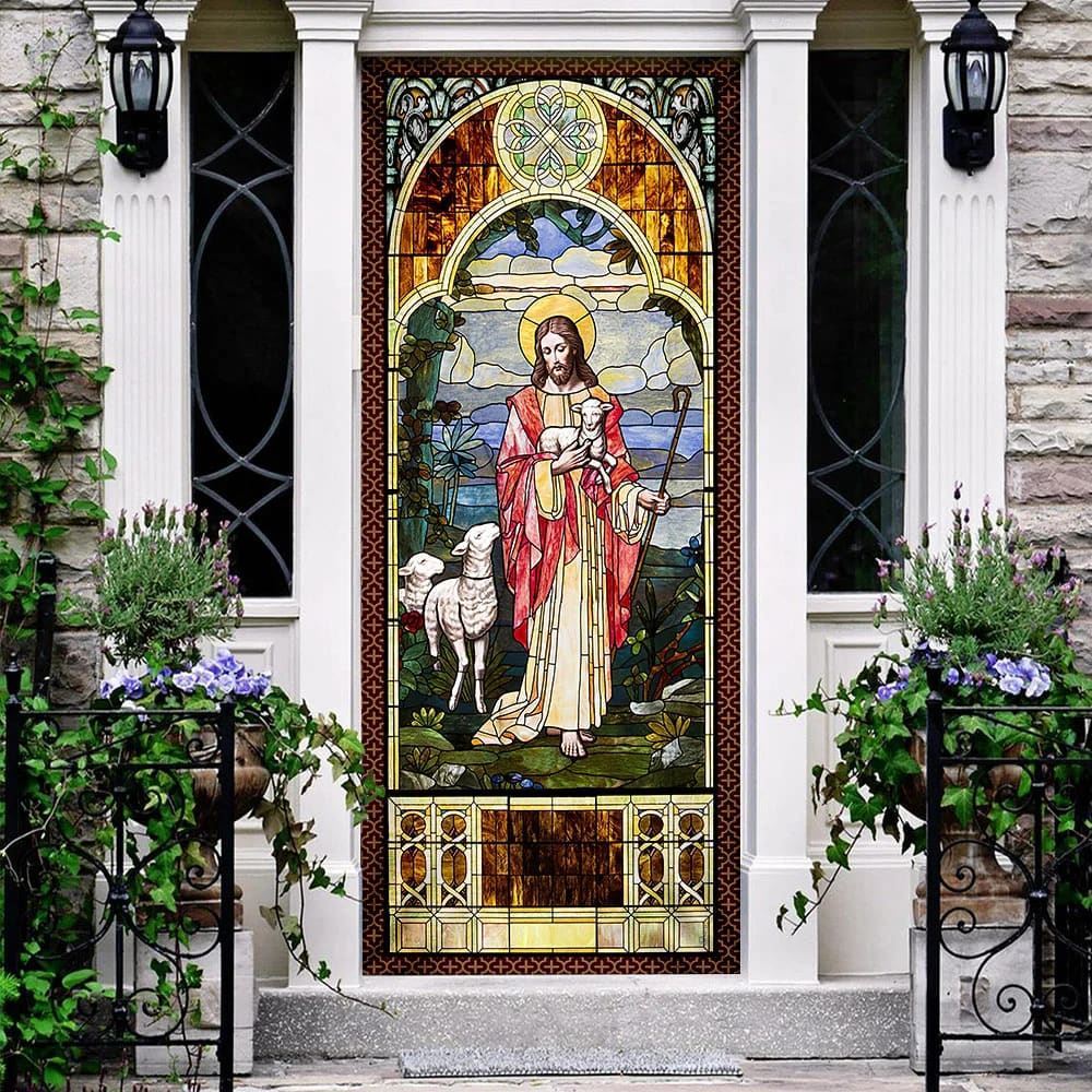 Jesus Christ the Good Shepherd Door Cover, Christian Door Decor, Door Christian Church, Christian Door Plaques