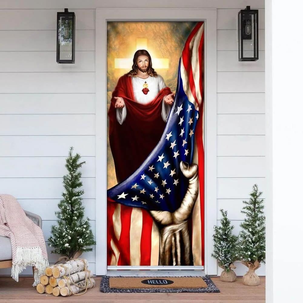 Jesus Christian American Door Cover, Christian Door Decor, Door Christian Church, Christian Door Plaques