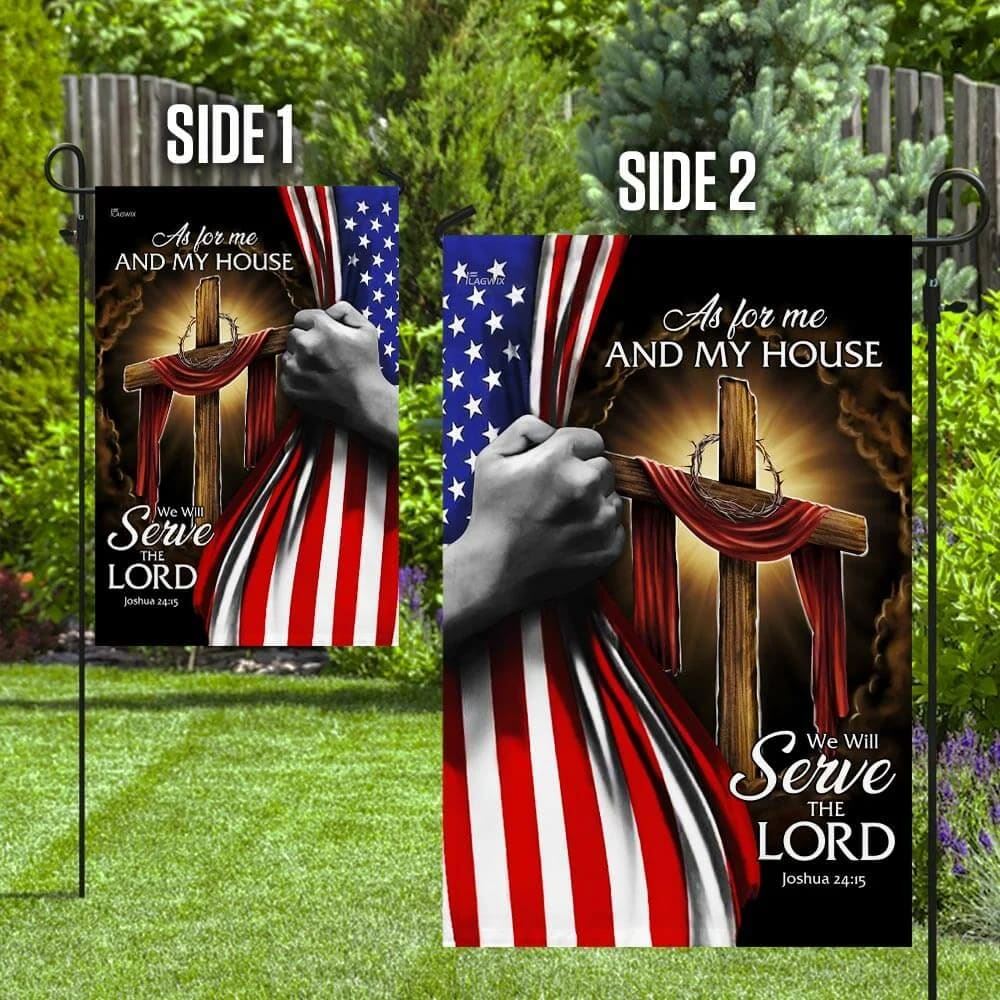 Jesus Christian House Flags We Will Serve The Lord, Christian Flag, Scripture Flag, Garden Banner