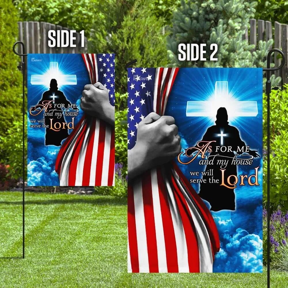 Jesus Christian We Will Serve The Lord House Flags, Christian Flag, Scripture Flag, Garden Banner