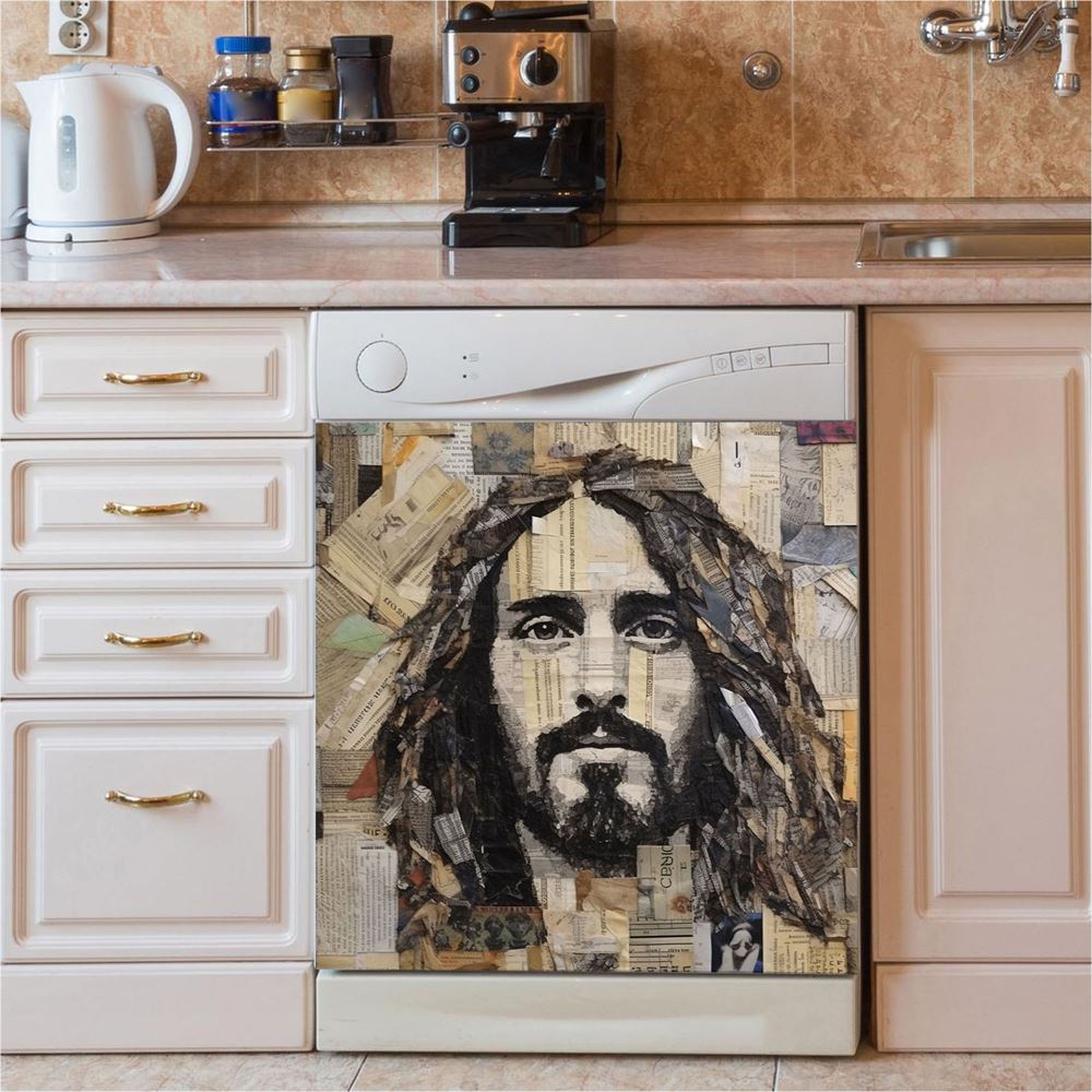 Jesus Christs Art Dishwasher Cover, Jesus Dishwasher Stickers, Christian Kitchen Decor