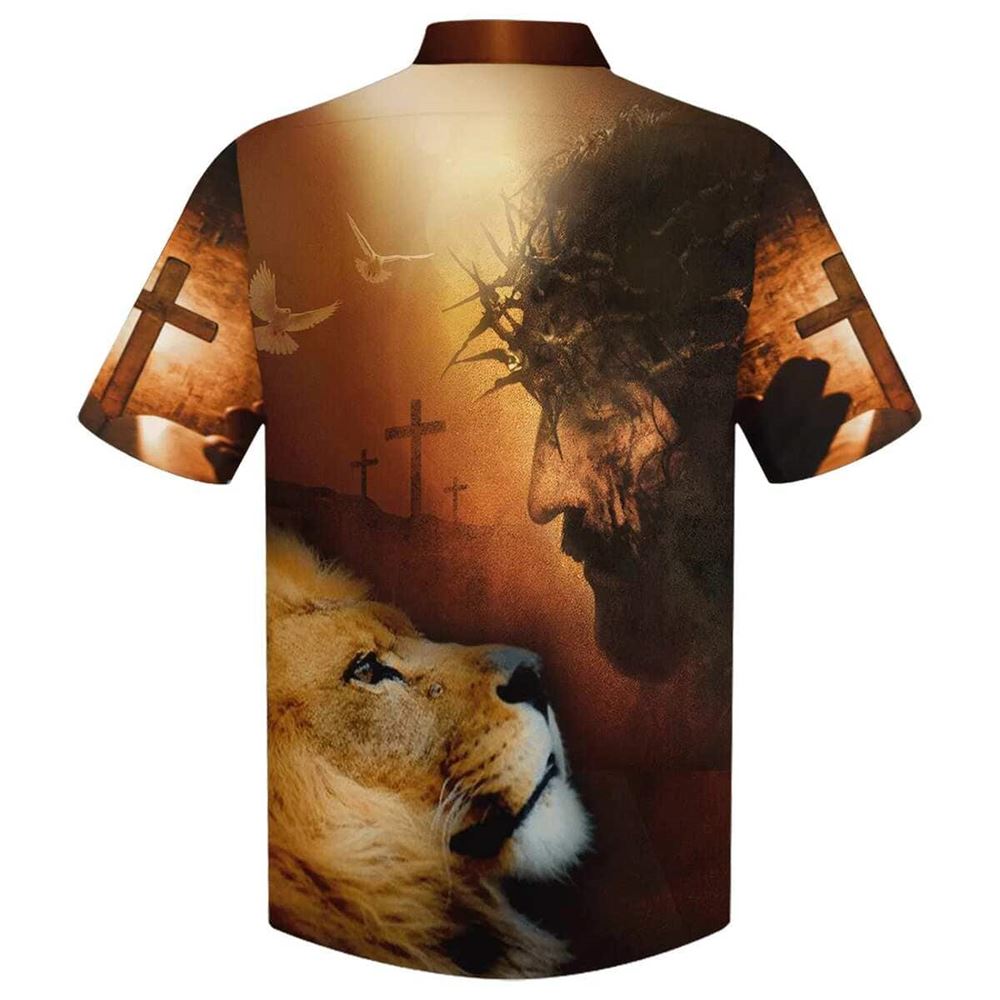 Jesus Cross One Nation Under God Dove Christian Cross Faith Hawaiian Shirt For Men, Christian Hawaiian Shirt, Gift For Christian
