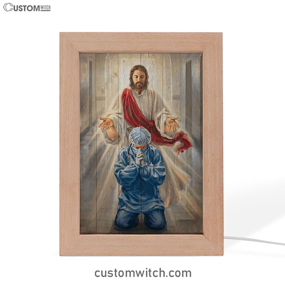 Jesus & Doctor Frame Lamp Art - Jesus Frame Lamp Pictures - Christian Night Light