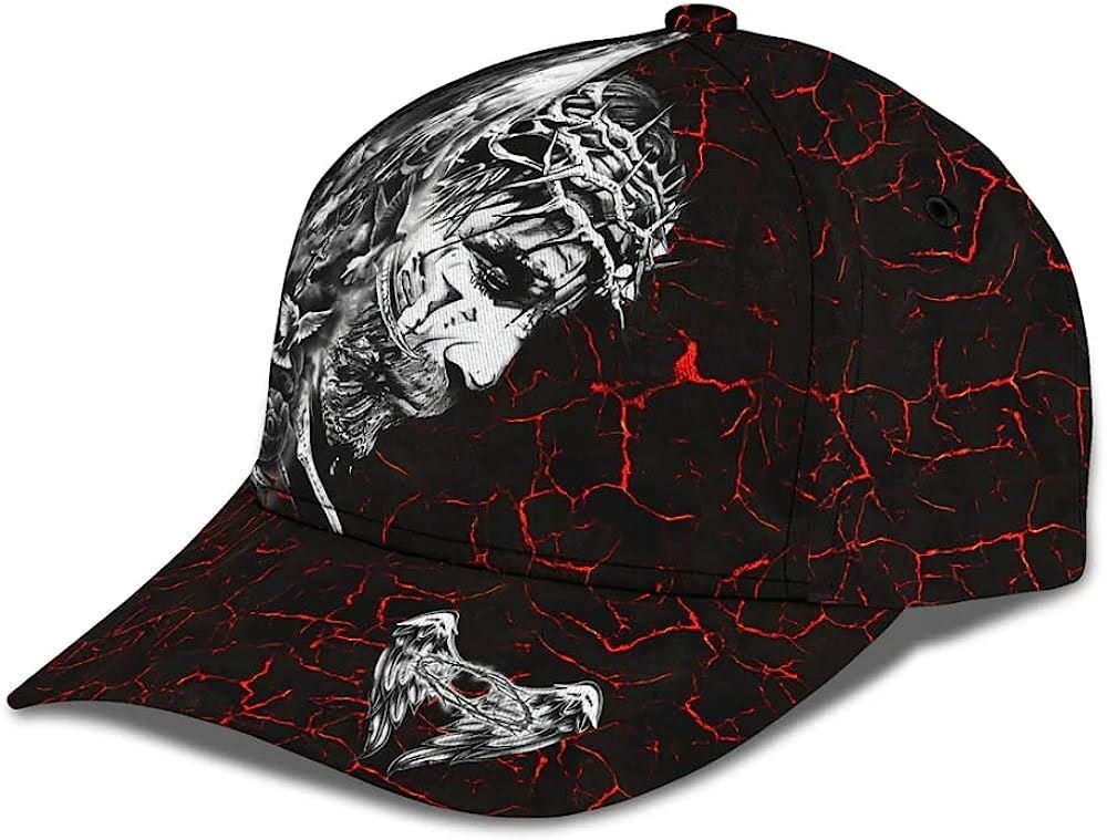 Jesus Face All Over Print Baseball Cap, God Cap, Gift Ideas For Male