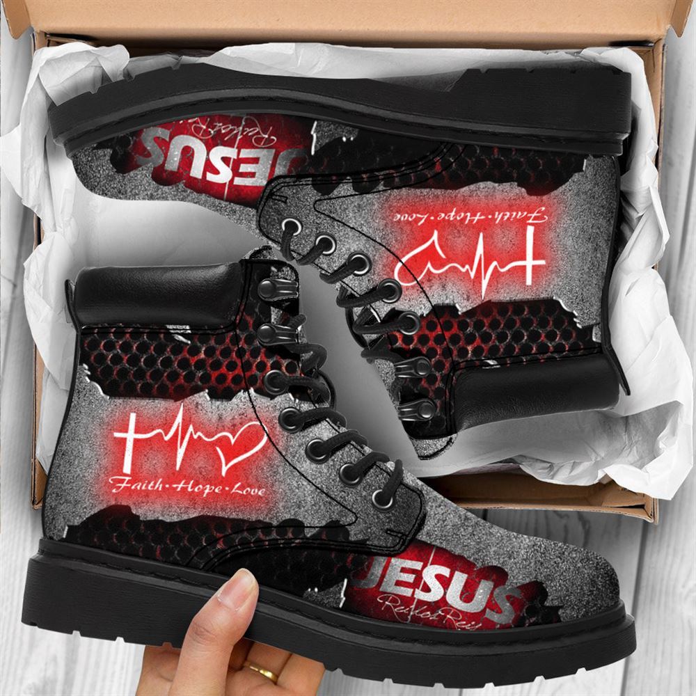 Jesus Faith Hope Love Boots, Christian Lifestyle Boots, Bible Verse Boots, Christian Apparel Boots