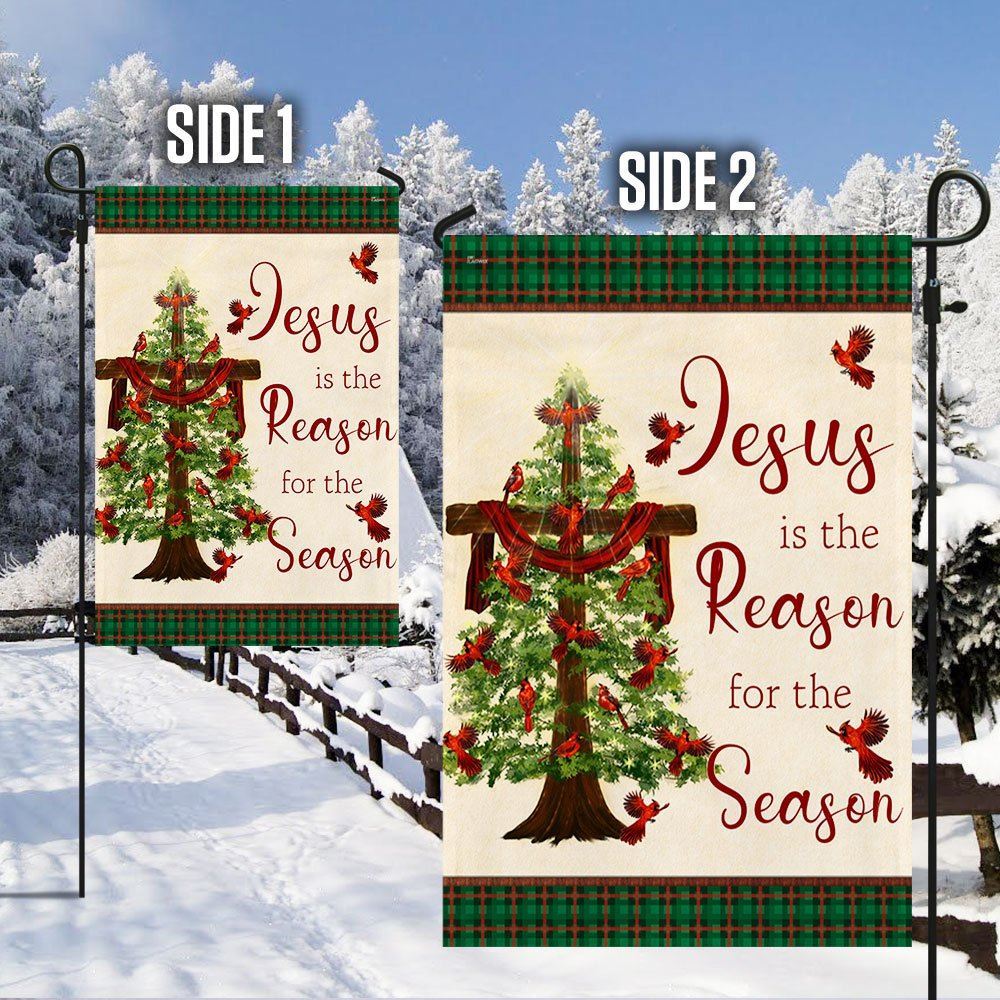 Jesus Family Flag, Jesus Is The Reason For The Season Christmas Flag, Christian Christmas House Flag, Christmas Outdoor Decor Ideas