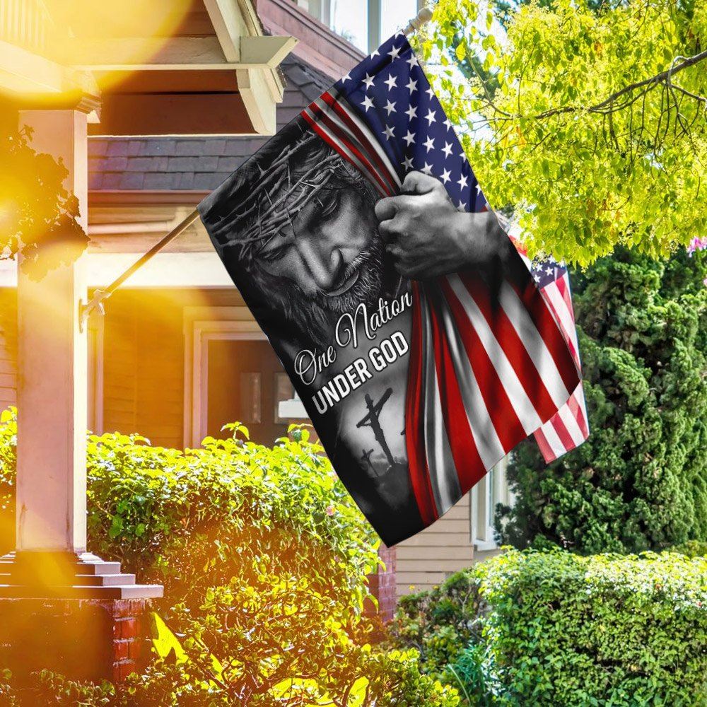 Jesus Flag. One Nation Under God Jesus Flag, Outdoor House Flags, Christian Flag, Scripture Flag, Garden Banner