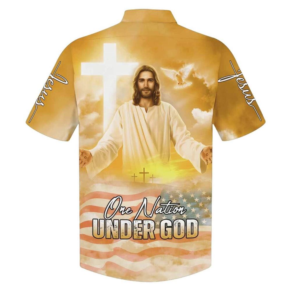 Jesus Greets You Christian Faith American Flag Hawaiian Shirt For Men, Christian Hawaiian Shirt, Gift For Christian
