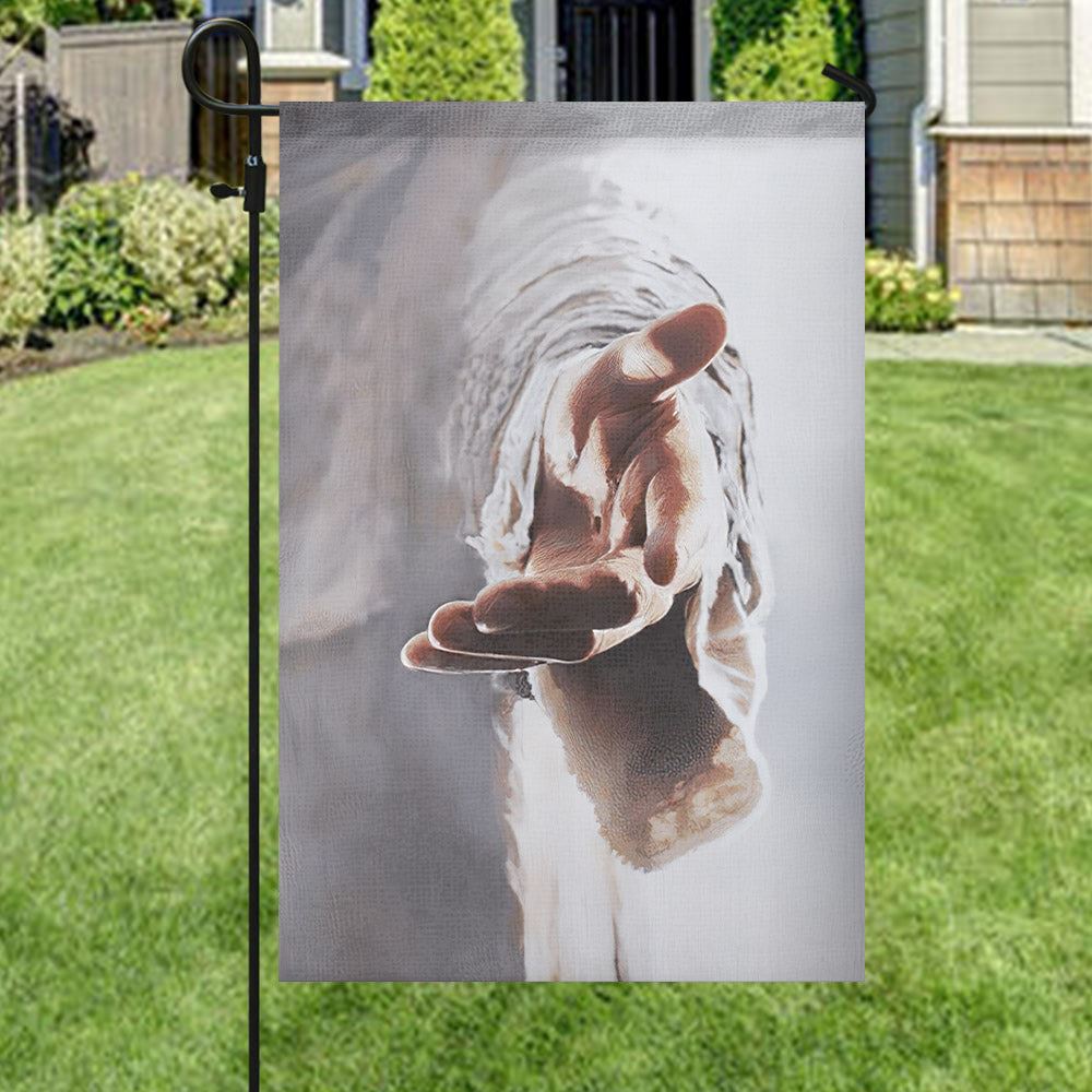 Jesus Hand Flag, Christian's Flag, Garden Decor, Garden Flag Stand, Christian Flag, Scripture Flag, Garden Banner