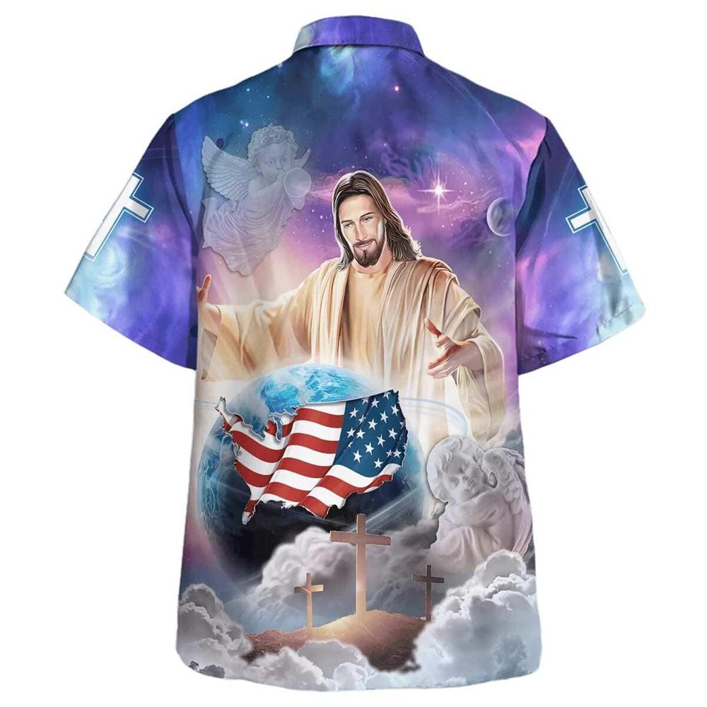Jesus Holding Earth Hawaiian Shirt For Men, Christian Hawaiian Shirt, Gift For Christian
