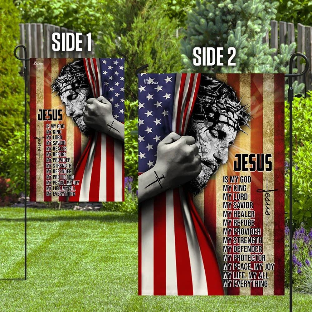 Jesus Is My God House Flag, Christian Flag, Christian Flag, Scripture Flag, Garden Banner