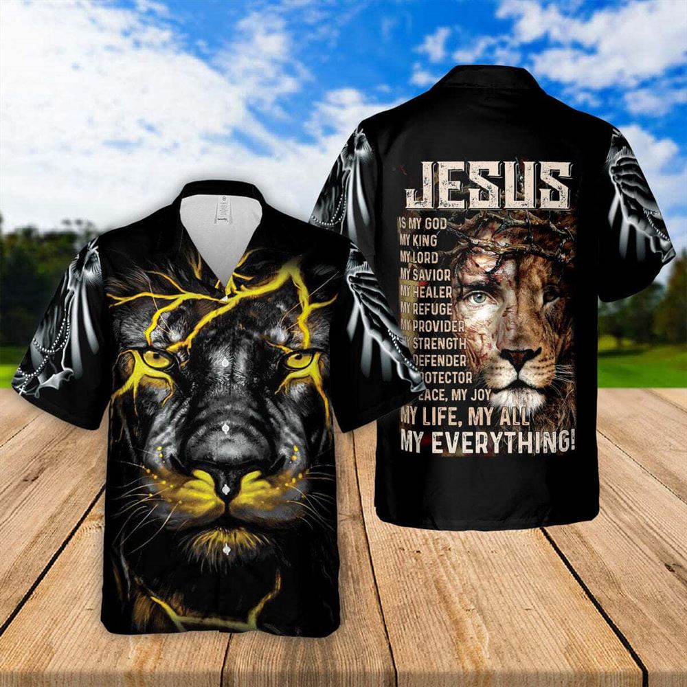 Jesus Is My God My Everything Religious Hawaiian Shirt For Men, Christian Hawaiian Shirt, Gift For Christian
