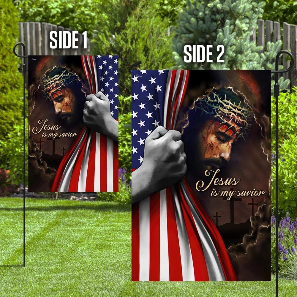 Jesus Is My Savior American US House Flags, Christian Flag, Scripture Flag, Garden Banner