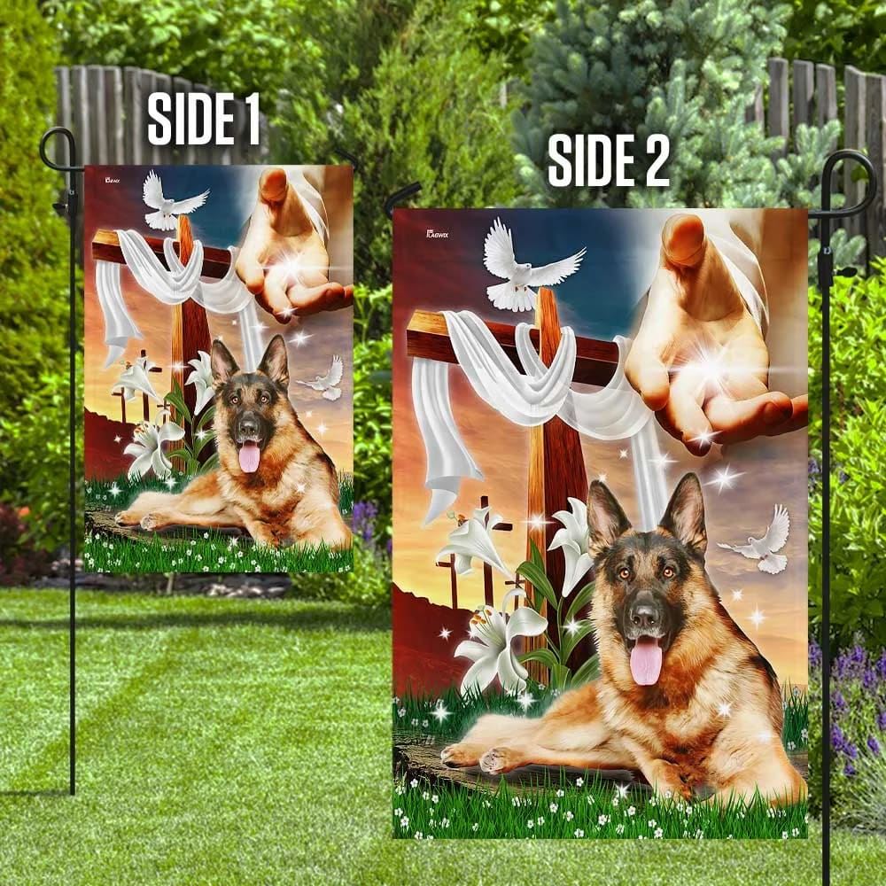 Jesus Is My Savior German Shepherd Is My Therapy House Flag, Christian Flag, Christian Flag, Scripture Flag, Garden Banner