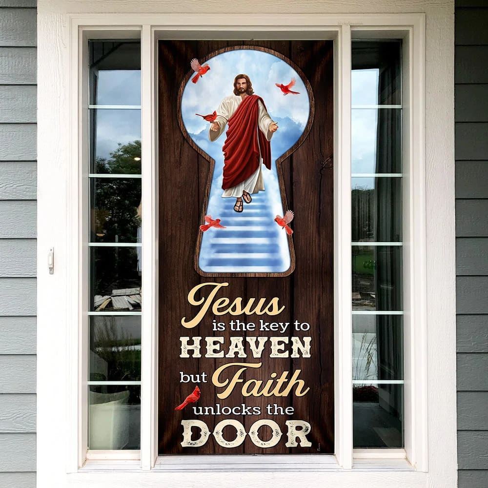 Jesus Is The Key To Heaven Door Cover, Christian Door Decor, Door Christian Church, Christian Door Plaques