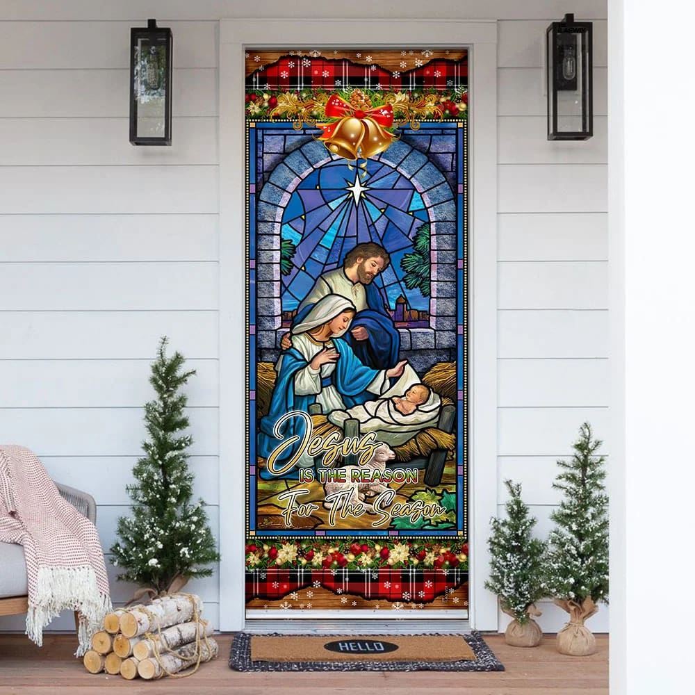 Jesus Is The Reason For The Season, Christian Door Cover, Christian Door Decor, Door Christian Church, Christian Door Plaques