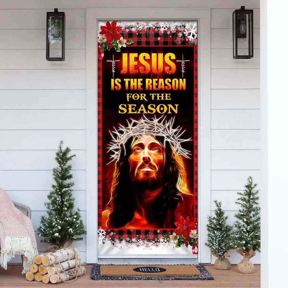Jesus Is The Reason For The Season Door Cover, Christian Door Decor, Door Christian Church, Christian Door Plaques