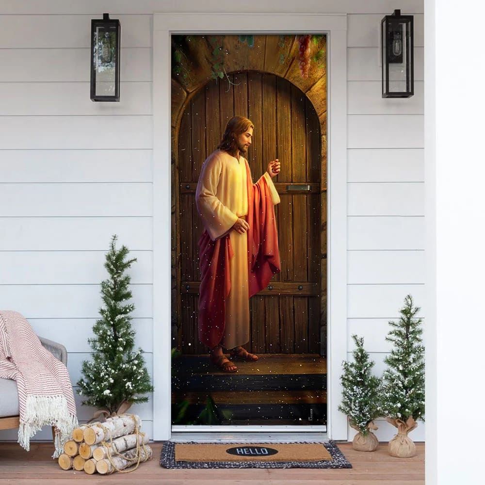 Jesus Knocking On The Door Door Cover, Christian Door Decor, Door Christian Church, Christian Door Plaques