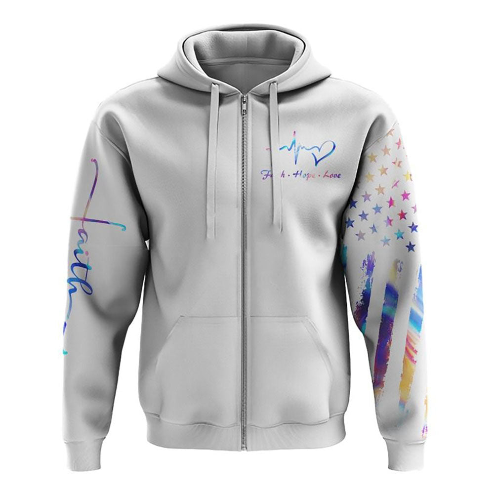 Jesus Lion Cross Colorful Flag All Over Print 3D Hoodie, Christian Hoodie, Christian Sweatshirt, Bible Verse Shirt