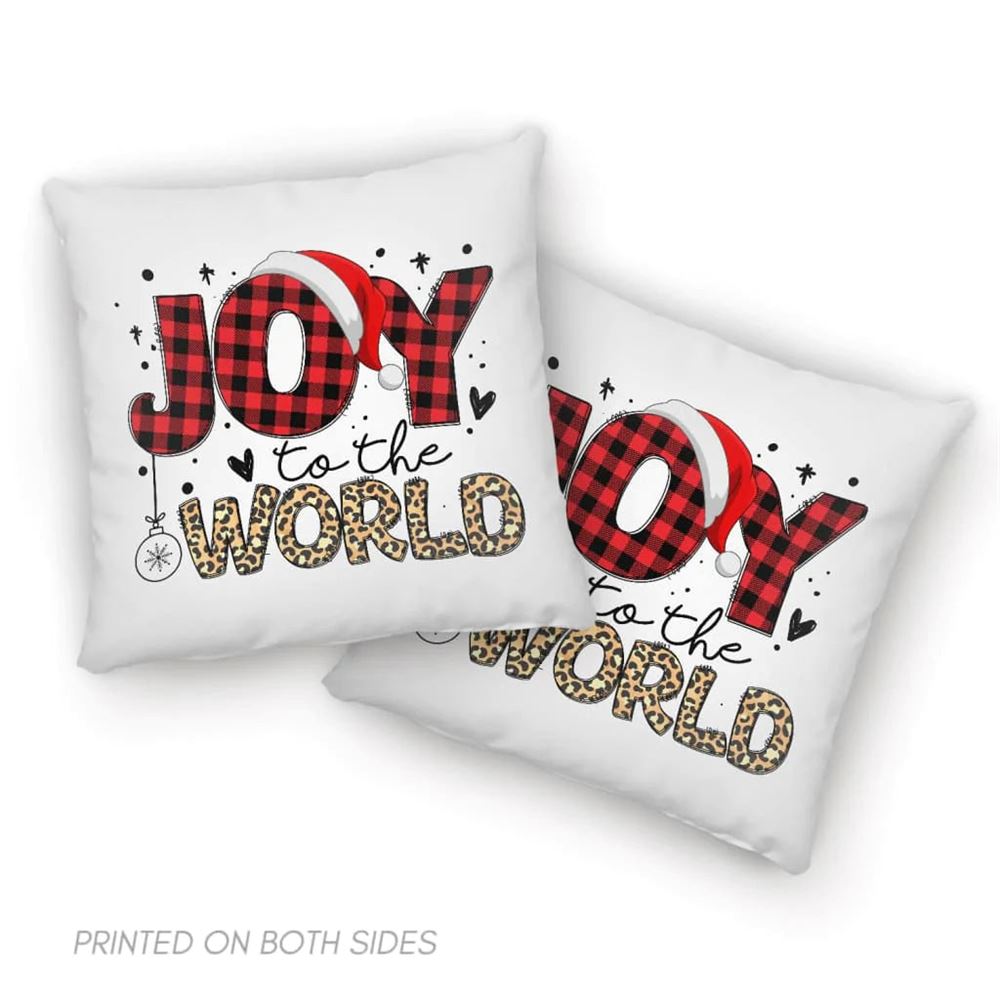 Jesus Pillow, Christian, Buffalo plaid leopard, Christmas Pillow, Joy to the world Pillow, Christmas Throw Pillow, Inspirational Gifts