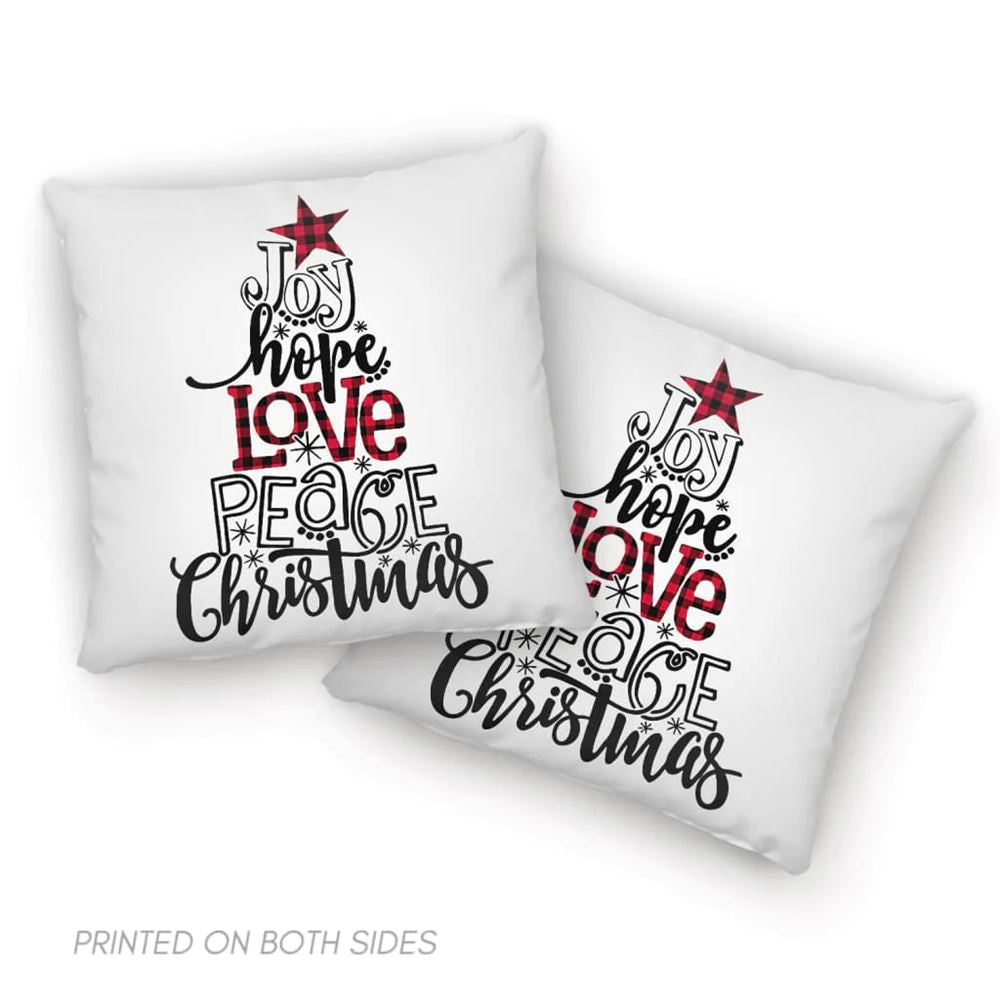 Jesus Pillow, Christian, Christmas, Buffalo plaid Pillow, Joy hope love peace Pillow, Christmas Throw Pillow, Inspirational Gifts