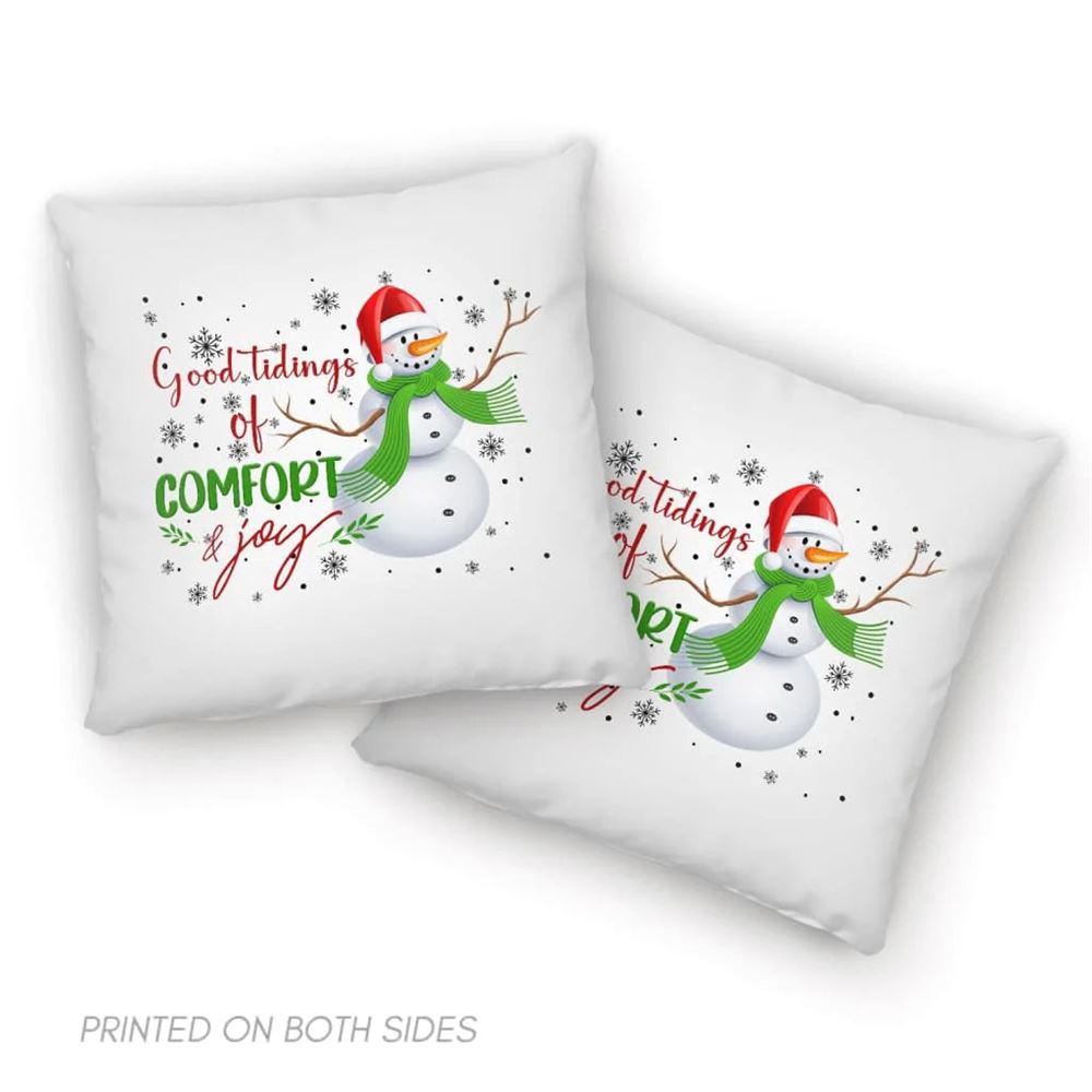 Jesus Pillow, Snowman Pillow, Christmas Good tidings of comfort and joy Throw Pillow, Christmas Throw Pillow, Inspirational Gifts