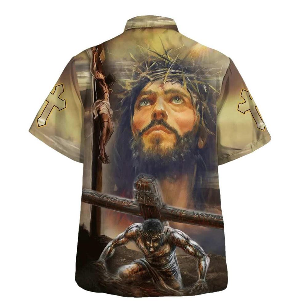 Jesus Portrait Crucifixion Of Jesus Hawaiian Shirt For Men, Christian Hawaiian Shirt, Gift For Christian