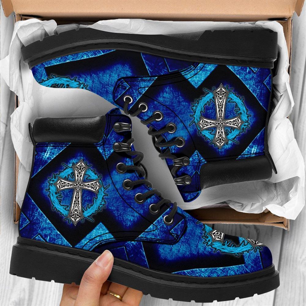 Jesus Print Boots, Christian Fashion Shoes, Christian Lifestyle Boots, Bible Verse Boots, Christian Apparel Boots