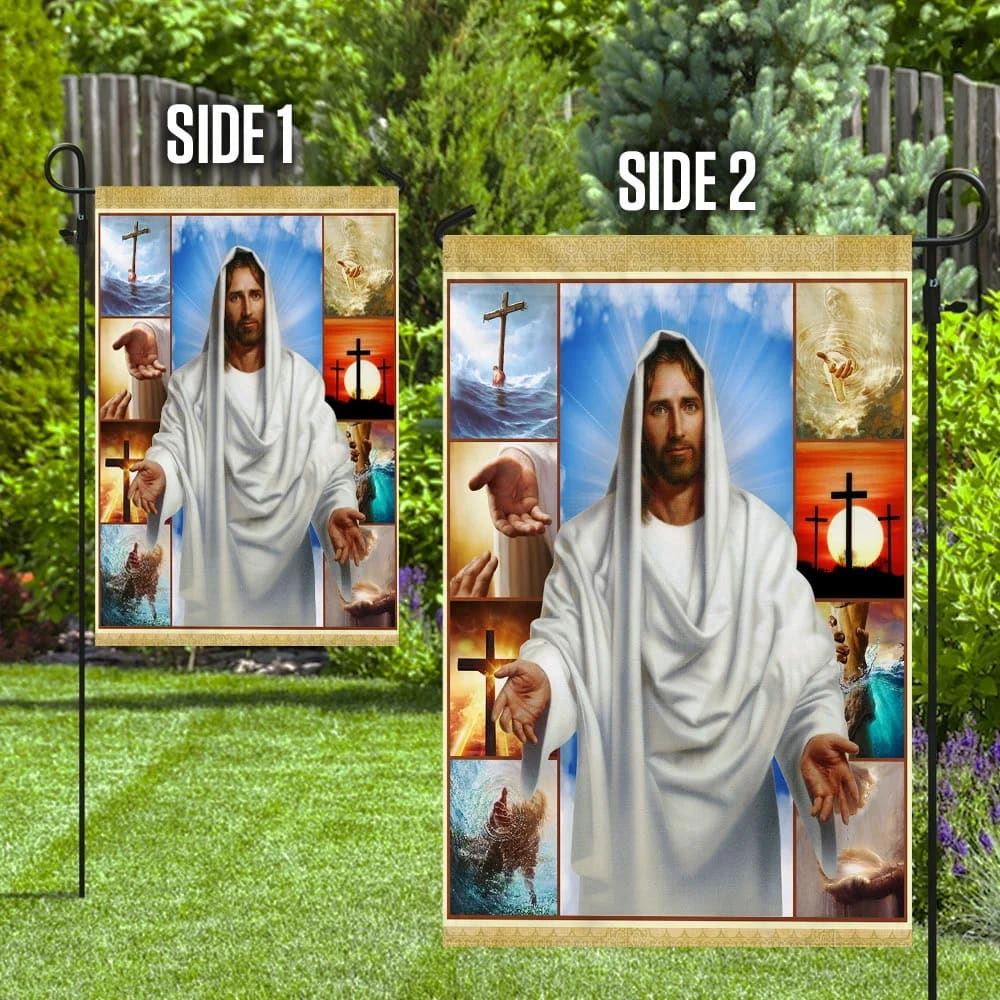 Jesus Reaching Hand House Flag, Christian Flag, Christian Flag, Scripture Flag, Garden Banner