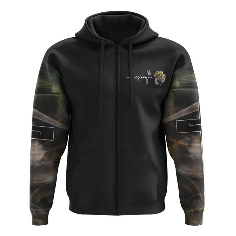 Jesus Rose Forgiven Smoke All Over Print 3D Hoodie, Christian Hoodie, Christian Sweatshirt, Bible Verse Shirt