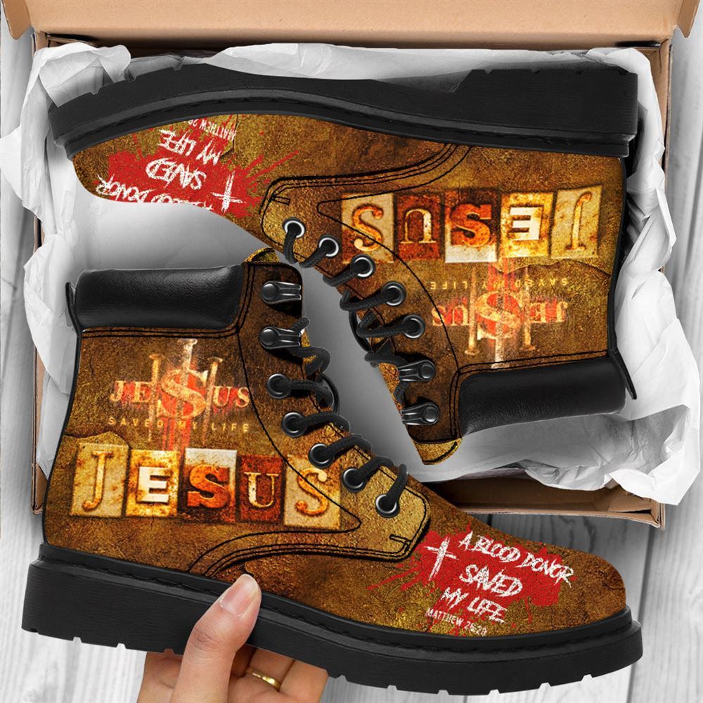 Jesus Saved My Life Art Boots, Christian Lifestyle Boots, Bible Verse Boots, Christian Apparel Boots