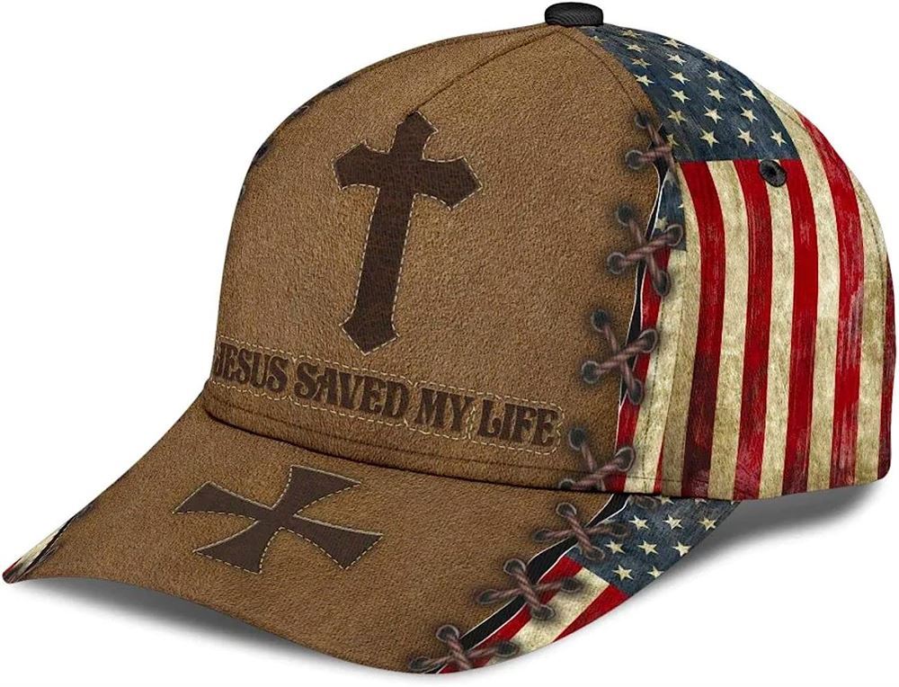 Jesus Saved My Life Cross Classic All Over Print Baseball Cap, God Cap, Gift Ideas For Male