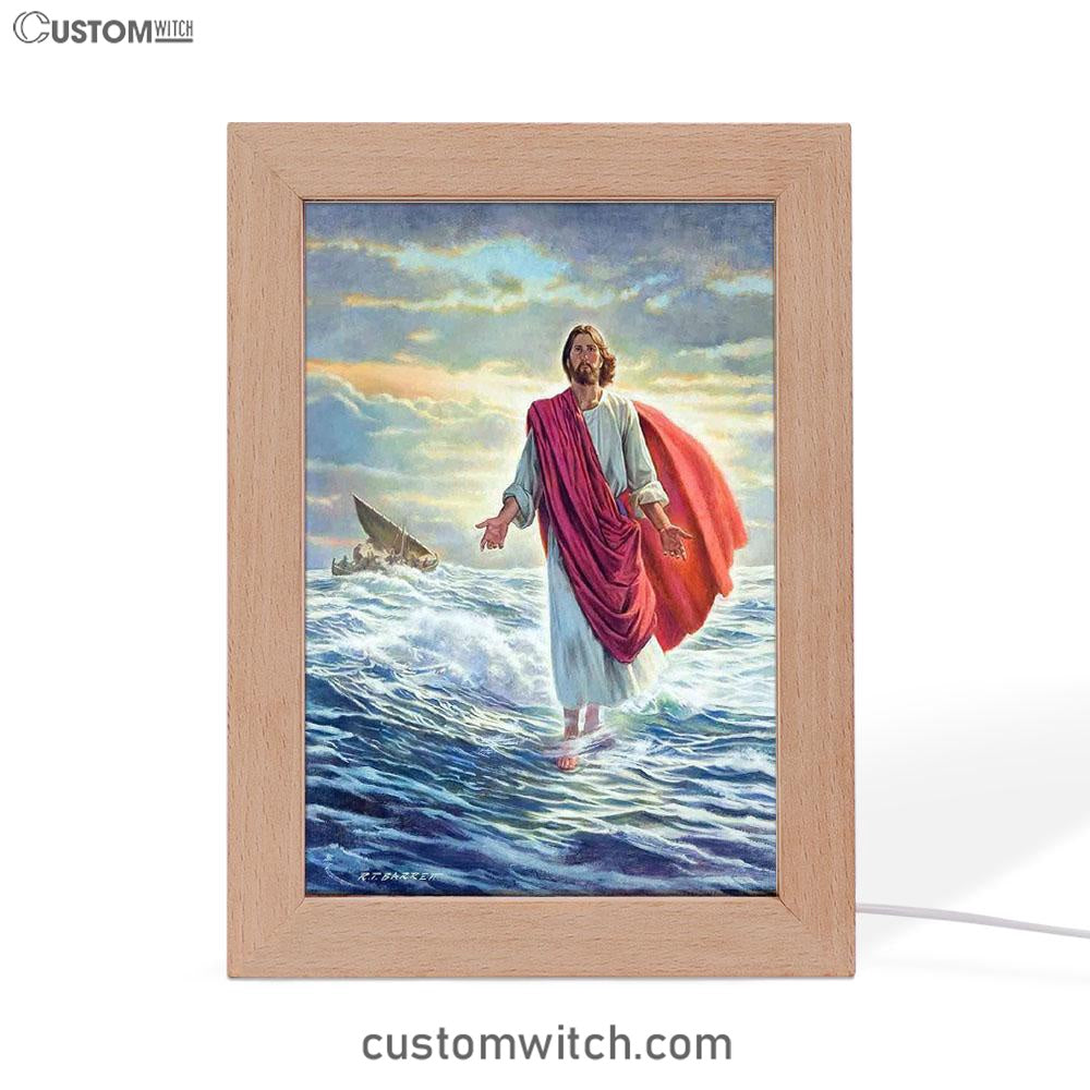 Jesus Walking On Water Frame Lamp Prints - Religious Frame Lamp Art - Christian Decor