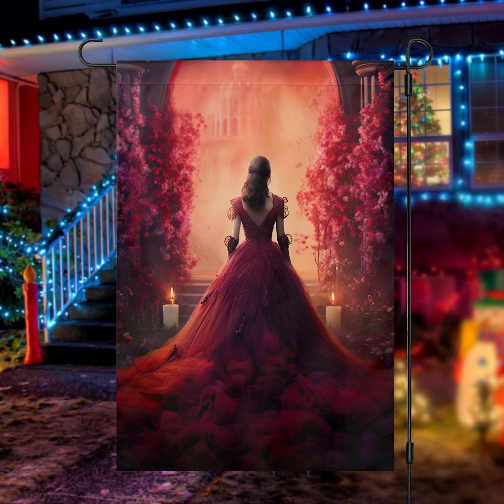 Journey To The Crimson Palace Flag, Christmas Garden Flag, Home Decor Accessories, Christmas Outdoor Decor Ideas