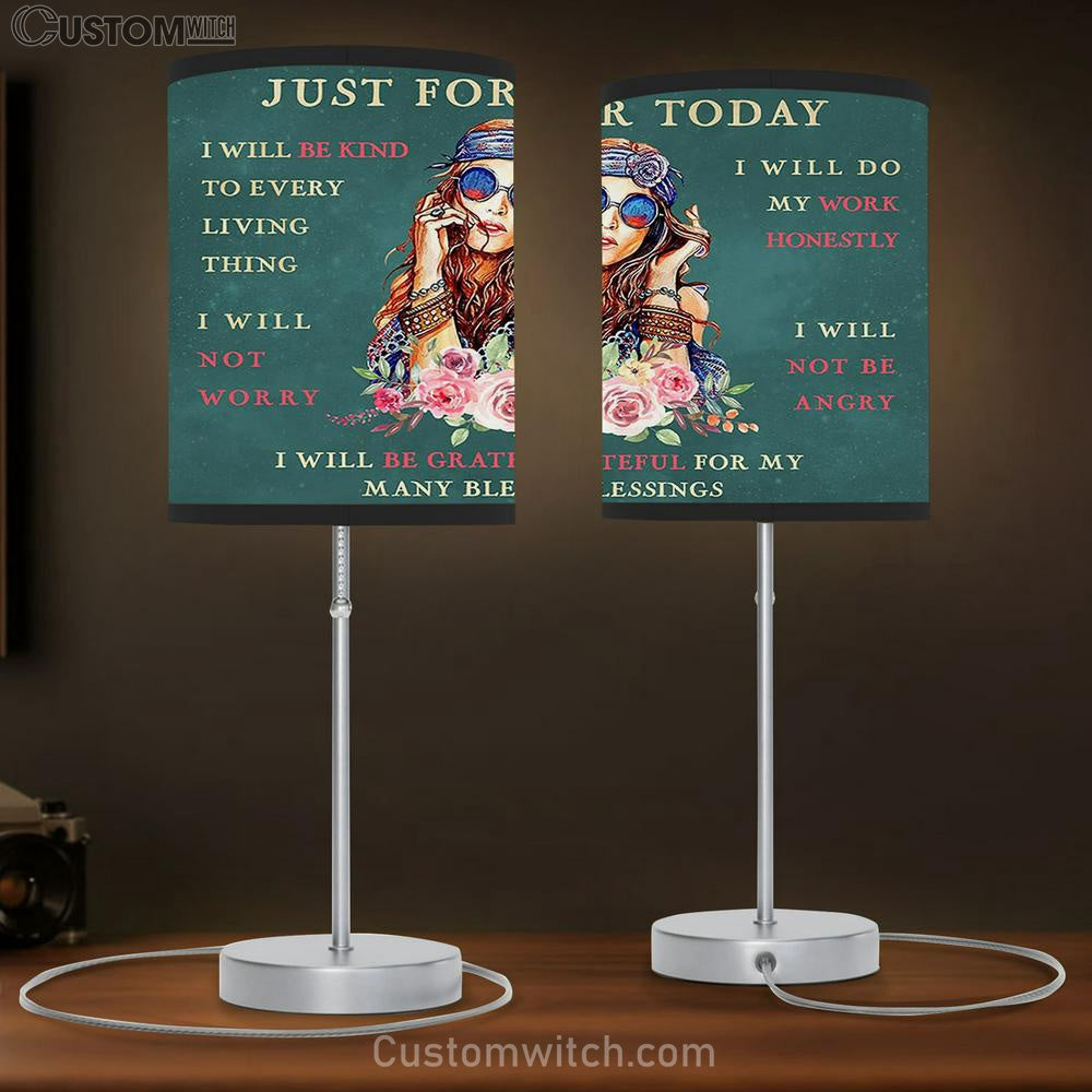 Just For Today Hippie Boho Table Lamp Prints - Encouragement Gifts